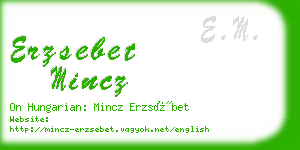 erzsebet mincz business card